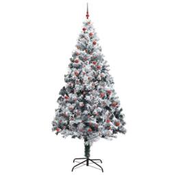Berkfield Home Christmas Tree with 300 LEDs with Stand White 300 cm PVC - thumbnail 4