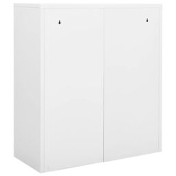 Berkfield Home Office Cabinet White 90x40x102 cm Steel - Size: 90 x 40 x 102 cm - thumbnail 5