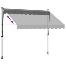 Berkfield Home Retractable Awning Anthracite 250x150 cm Fabric & Steel in Black - thumbnail 6