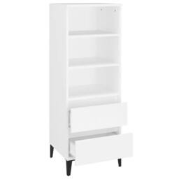 Berkfield Home Highboard White 40x36x110 cm Engineered Wood - Size: 40 x 36 x 110 cm - thumbnail 4