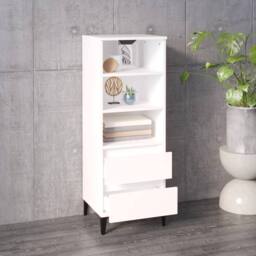Berkfield Home Highboard White 40x36x110 cm Engineered Wood - Size: 40 x 36 x 110 cm - thumbnail 6