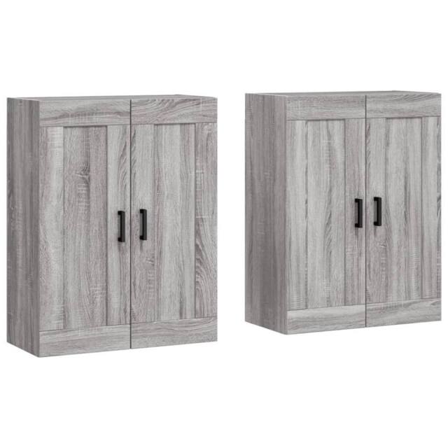 Berkfield Home Wall Mounted Cabinets 2 pcs Grey Sonoma Engineered Wood - image 1