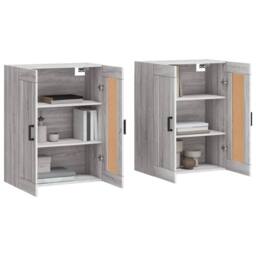 Berkfield Home Wall Mounted Cabinets 2 pcs Grey Sonoma Engineered Wood - thumbnail 3