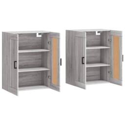 Berkfield Home Wall Mounted Cabinets 2 pcs Grey Sonoma Engineered Wood - thumbnail 4