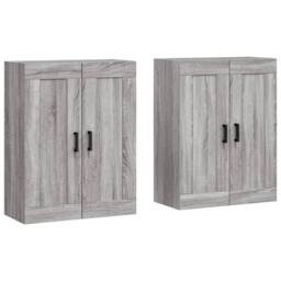 Berkfield Home Wall Mounted Cabinets 2 pcs Grey Sonoma Engineered Wood - thumbnail 1