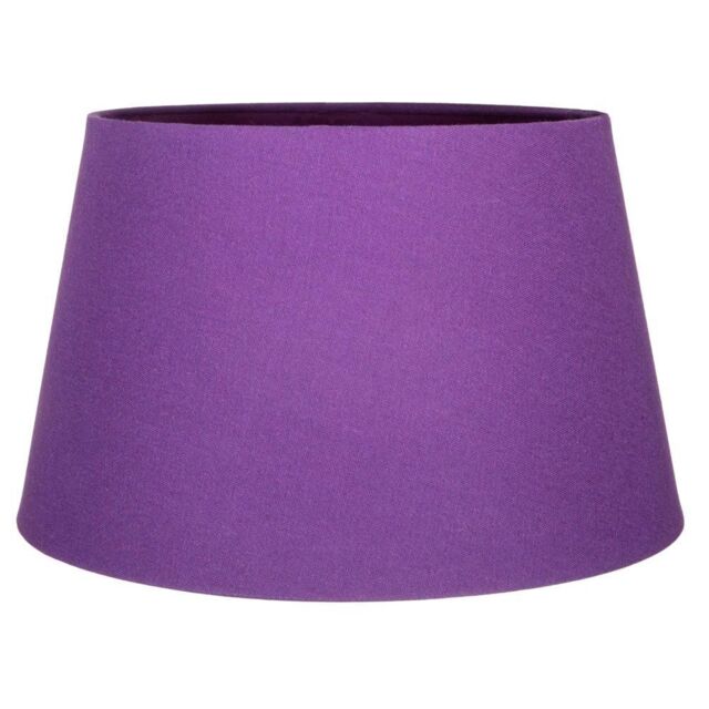 Happy Homewares Traditional Linen Fabric Drum Shade for Pendant & Lampshade in Purple - Size: 12 inches - image 1