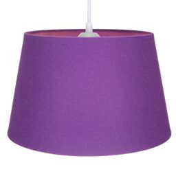Happy Homewares Traditional Linen Fabric Drum Shade for Pendant & Lampshade in Purple - Size: 12 inches - thumbnail 2