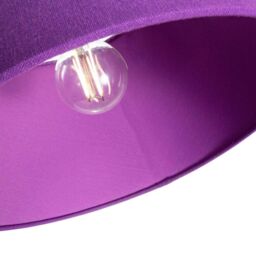 Happy Homewares Traditional Linen Fabric Drum Shade for Pendant & Lampshade in Purple - Size: 12 inches - thumbnail 4