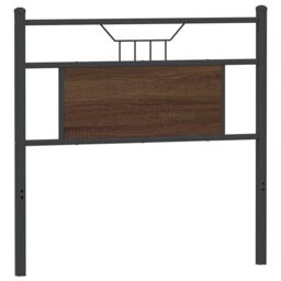 Berkfield Home Headboard Brown Oak 80 cm Engineered Wood & Steel - thumbnail 6