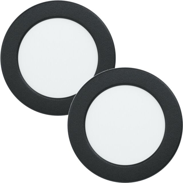Loops 2 PACK Wall / Ceiling Flush Downlight Black Round Spotlight 5.5W Built in LED - image 1