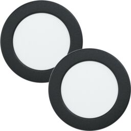 Loops 2 PACK Wall / Ceiling Flush Downlight Black Round Spotlight 5.5W Built in LED
