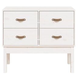 Berkfield Home Console Cabinet White 90x40x78 cm Solid Wood Pine - Size: 90 x 40 x 78 cm - thumbnail 3