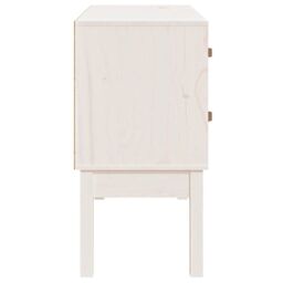 Berkfield Home Console Cabinet White 90x40x78 cm Solid Wood Pine - Size: 90 x 40 x 78 cm - thumbnail 5
