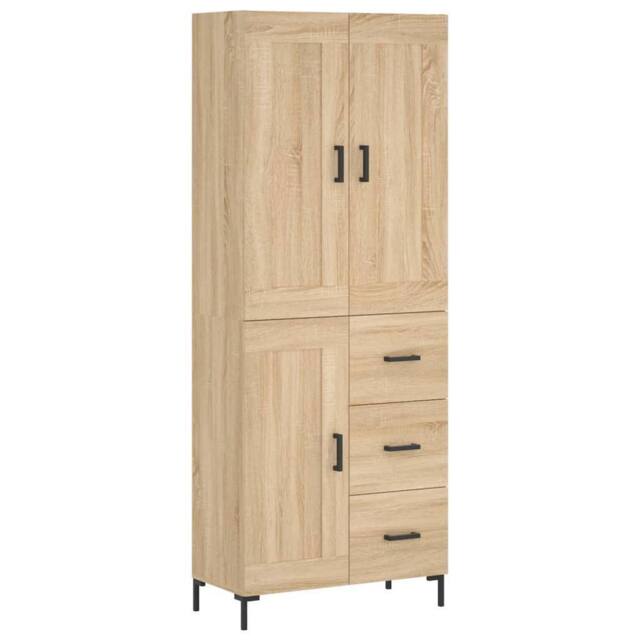 Berkfield Home Highboard Sonoma Oak 69.5x34x180 cm Engineered Wood in Light Tan - image 1