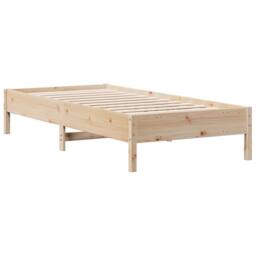 Berkfield Home Bookcase Bed without Mattress 75x190 cm Small Single Solid Wood Pine in Natural - thumbnail 8