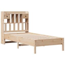 Berkfield Home Bookcase Bed without Mattress 75x190 cm Small Single Solid Wood Pine in Natural - thumbnail 3