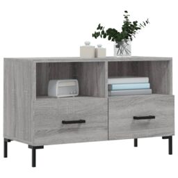 Berkfield Home TV Cabinet Grey Sonoma 80x36x50 cm Engineered Wood - Size: 80 x 36 x 50 cm - thumbnail 3