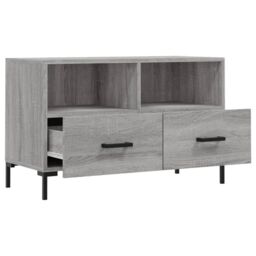 Berkfield Home TV Cabinet Grey Sonoma 80x36x50 cm Engineered Wood - Size: 80 x 36 x 50 cm - thumbnail 6