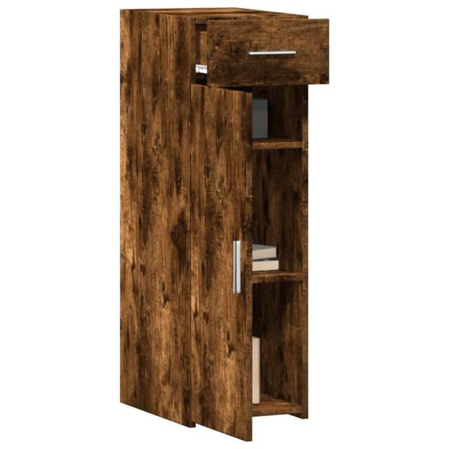 Berkfield Home Sideboard Smoked Oak 30x42.5x93 cm Engineered Wood in Brown - image 1