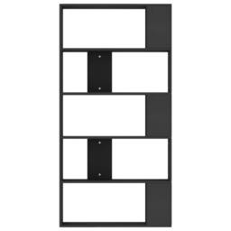 Berkfield Home Classic Book Cabinet/Room Divider Black 80x24x159 cm Engineered Wood - Size: 80 x 24 x 159 cm - thumbnail 5