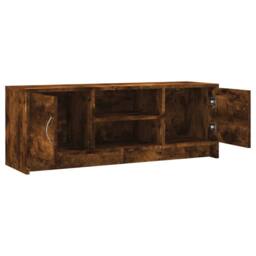 Berkfield Home TV Cabinet Smoked Oak 102x30x37.5 cm Engineered Wood in Brown - thumbnail 6