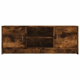 Berkfield Home TV Cabinet Smoked Oak 102x30x37.5 cm Engineered Wood in Brown - thumbnail 5