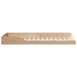 Berkfield Home Floor Bed Frame Brown 100 x 220 cm Solid pine wood in Beige - thumbnail 7