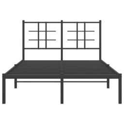 Berkfield Home Metal Bed Frame without Mattress with Headboard Black 120x200cm - Size: Small Double - thumbnail 5