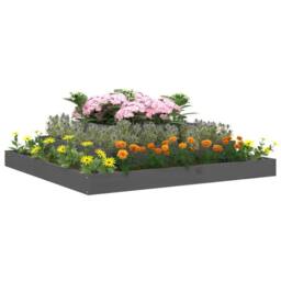 Berkfield Home Planter Grey 110x110x27 cm Solid Wood Pine - Size: 110 x 110 x 27 cm