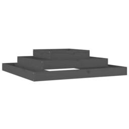 Berkfield Home Planter Grey 110x110x27 cm Solid Wood Pine - Size: 110 x 110 x 27 cm - thumbnail 3