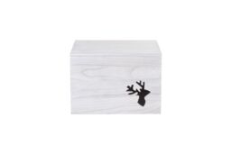 Red Hamper Wooden Christmas Reindeer Storage Box in Grey - thumbnail 2