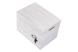 Red Hamper Wooden Christmas Reindeer Storage Box in Grey - thumbnail 3
