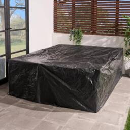 OHS Garden Furniture Set Cover Outdoor Plastic with Drawstring Heavy Duty in Black