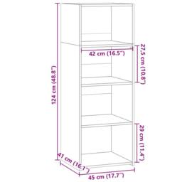 Berkfield Home Highboard Smoked Oak 45x41x124 cm Engineered Wood in Brown - Size: 45 x 41 x 124 cm - thumbnail 9