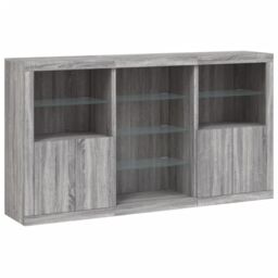 Berkfield Home Sideboard with LED Lights Grey Sonoma 181.5x37x100 cm - thumbnail 3