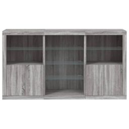 Berkfield Home Sideboard with LED Lights Grey Sonoma 181.5x37x100 cm - thumbnail 6