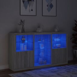 Berkfield Home Sideboard with LED Lights Grey Sonoma 181.5x37x100 cm - thumbnail 5