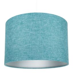 Happy Homewares Contemporary & Sleek Linen Fabric Lampshade in Teal - Size: 12 inches - thumbnail 6