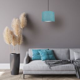 Happy Homewares Contemporary & Sleek Linen Fabric Lampshade in Teal - Size: 12 inches - thumbnail 5