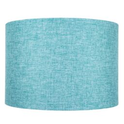 Happy Homewares Contemporary & Sleek Linen Fabric Lampshade in Teal - Size: 12 inches - thumbnail 2