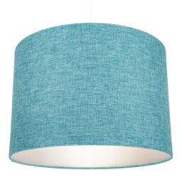 Happy Homewares Contemporary & Sleek Linen Fabric Lampshade in Teal - Size: 12 inches - thumbnail 7