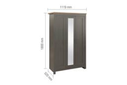 Birlea Highgate 3 Door Wardrobe With Mirror in Dark Grey - Size: Large - thumbnail 8