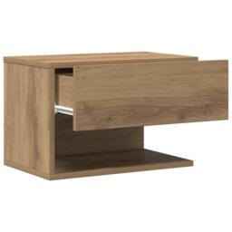 Berkfield Home Durable Wall-mounted Bedside Cabinet Artisian Oak in Brown - thumbnail 5