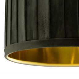 First Choice Lighting Aura - Chrome Table Lamp with Green Pleated Velvet Shade in Silver - thumbnail 2
