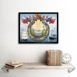 "Artery8 Book Cover British Empire Seamen's Hospital 12x16"" Framed Art Print in Blue - Size: W12"" x H16""" - thumbnail 2