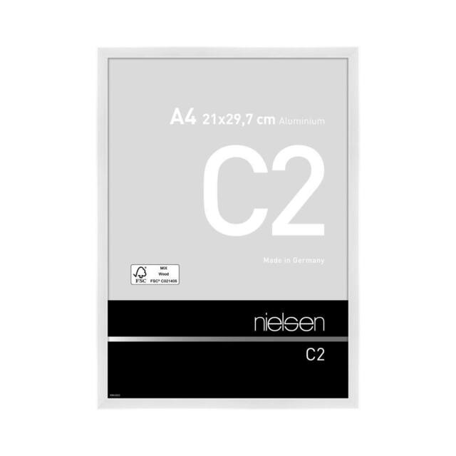 nielsen C2 Aluminium Picture Frame A4 - Float Glass & Push/Turn Clips in White - image 1