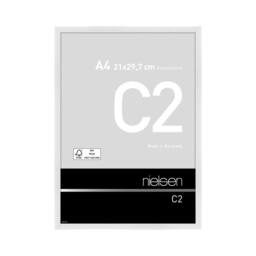 nielsen C2 Aluminium Picture Frame A4 - Float Glass & Push/Turn Clips in White - thumbnail 1