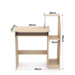 SPETLEK Computer Desk Laptop Pc Study Table Home Office Desk in Light Oak - thumbnail 2
