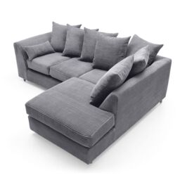 Abakus Direct Jumbo Cord Corner Sofa Right Hand in Grey - thumbnail 3