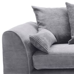 Abakus Direct Jumbo Cord Corner Sofa Right Hand in Grey - thumbnail 4